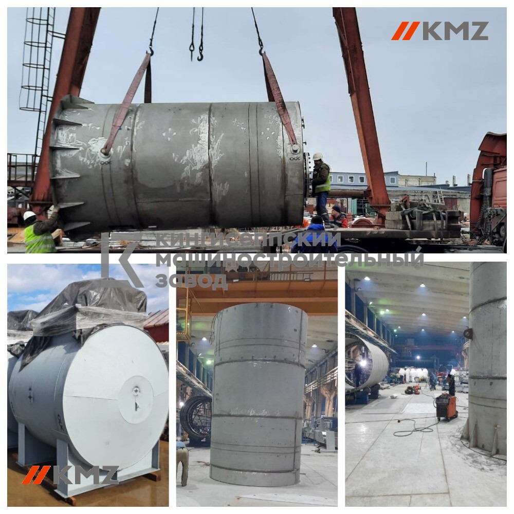 Резервуары горизонтальные для хранения светлых и темных нефтепродуктов.