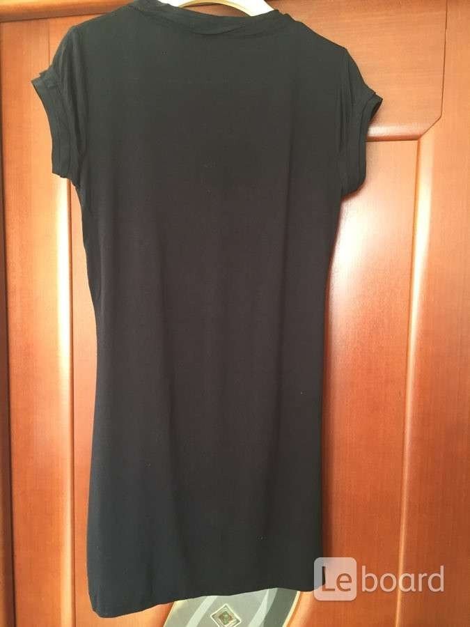 Платье туника gaudi м 46 s чёрная принт рисунок бисер нашит футболка сарафан топ одежда женская майк