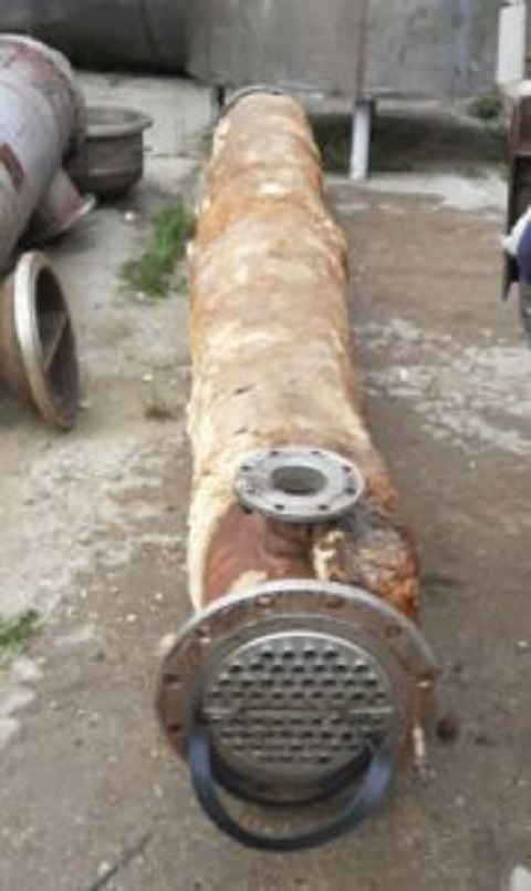 Теплообменник трубчатый нержавеющий, площадь теплообмена 16 кв.м.