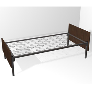 Кровати металлические с деревянной спинкой